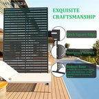 6FT Outdoor Metal Privacy Screen – Decorative Privacy Fence and Room/Garden Divider, Weather-Resistant Freestanding Panel with Stand, Durable Steel for Patio, Garden, Balcony, or Backyard