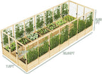 AMERLIFE Raised Garden Bed with Deer Proof Fence, 7.5Wx20Dx6H Outdoor Wooden Raised Garden Bed Planter with 19" Depth Planter Box