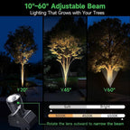 All Night Solar Spot Lights 2500mAh, Adjustable Angle Landscape Lights Waterproof, Separate Panel LED Uplight Dusk to Dawn, 5 Lighting Modes for Plant Flag Sign Bush 6 Pack