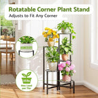 Plant Stand 5 Tier Indoor Metal Flower Shelf for Multiple Plants Corner Tall Flower Holders for Patio Garden Living Room Balcony Bedroom Black Diamond