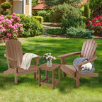 LZRS Adirondack Square Outdoor Side Table for Patio, Pool Composite Patio Table,HDPE End Tables for Backyard,Pool, Indoor Companion, Easy Maintenance & Weather Resistant(Brown)