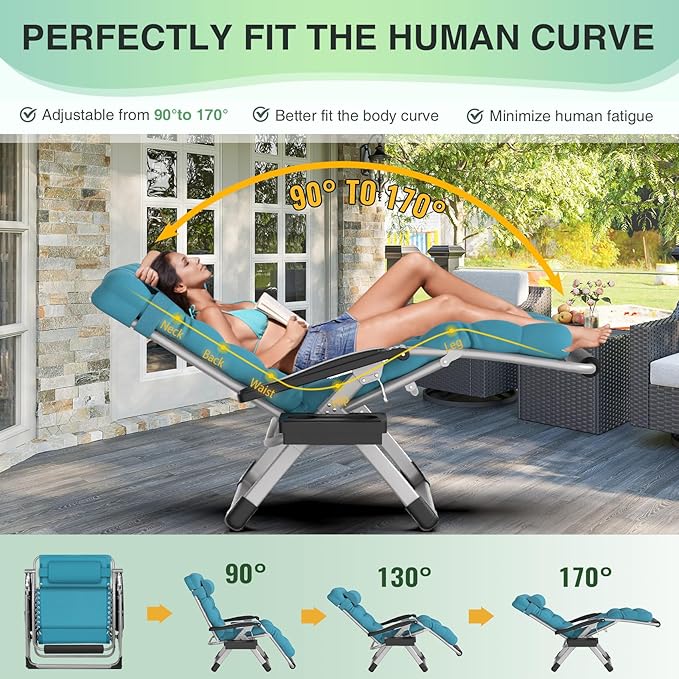 Oversized Zero Gravity Chair, 29In XL Outdoor – 29In