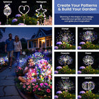 Solar Lights Outdoor, 120LED 8pack Fairy Garden Lights Decor for Outside Fireworks Lights Solar Powered for Yard, Patio, Pathway, Walkway, Balcony,Multicolor