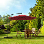 Backyard Expressions 10FT Cantilever Patio Umbrella – Outdoor Offset Hanging Umbrella with Smooth Crank, Tilt Adjustment & UV Protection – Heavy-Duty Steel Frame (Base Not Included)