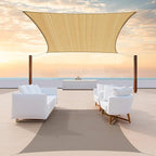ColourTree TAPR1616 Custom Size 15' x 19' Sand Beige Sun Shade Sail Canopy UV Block UPF50 Rectangle - Commercial Standard Heavy Duty - 190 GSM - 3 Years Warranty