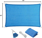 Eden's Decor Straight Flat-Edged Sun Shade Sail Rectangular 4' x 7' Blue UV-Blocking Outdoor Canopy Fabric Cloth Awning for Pergola Patio Garden Backyard Custom Size