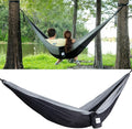 Hammock for One, Lightweight Black-Grey Nylon with 9 ft Tree Straps