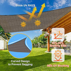 SUNLAX Sun Shade Sail 10' x 15' x 18' Brown Rectangle Canopy Sail Shade Cover UV Block Permeable Sunshade Outdoor for Patio Backyard Deck Pergola (We Make Custom Size)