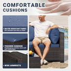 LEVELEVE 7 Pieces Outdoor Patio Furniture Sets,Rattan Conversation Sectional Set,Manual Weaving Wicker Patio Sofa with Tea Table