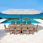 SERWALL Outdoor Dining Chairs Set of 4, All-Weather HDPE Patio Chair with 19.7" Widened Seat, for Backyard, Garden, Brown