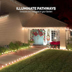 Christmas Light Yard Stakes [Set of 100] Outdoor Light Stakes - 8.5" Tall - Universal Christmas Pathway Lights On Yards, Driveways - Christmas Yard Stakes - USA Made