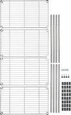Amazon Basics 4-Shelf Adjustable Storage Shelving Unit for Garage, Steel Wire Rack, 200 Pound Loading Capacity per Shelf, 13.4"D x 23.2"W x 48"H, Chrome