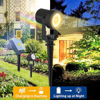 T-SUNUS Christmas Solar Landscape Spotlights 4 Pack Warm White 3000K, Spot Lights IP65 Waterproof Outdoor Separated Panel with 9.8ft Cable, Garden Pond Light for Flag Driveway Walkway Patio Halloween