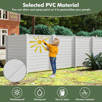 Giantex Outdoor Privacy Screen 2 Panels, Easy Assembly, PVC Vinyl Picket Fences - Image 6