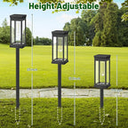 BesLowe Solar Pathway Lights Outdoor, 2-Pack Large LED Solar Light Outdoor Waterproof, Super Bright Outside Lights for Yard, Sun-Powered Landscape Lighting for Garden Walkway, Warm White
