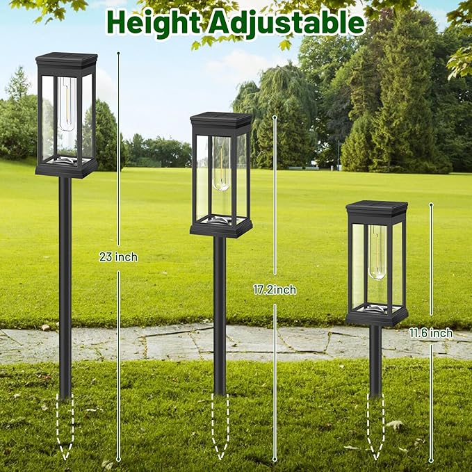 BesLowe Upgraded Solar Pathway Lights Outdoor, 12-Pack Large LED Solar Light Outdoor Waterproof, Super Bright Outside Lights for Yard, Sun-Powered Landscape Lighting for Garden Walkway, Warm White