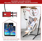 Hammock Chair with Stand, Brown Steel and Cotton, 400 lb Capacity
