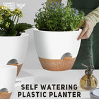 12" 10" 9" Large Self Watering Plant Pots, 3 Pack Flower Pots Planters with Multi Mesh Drainage Holes for Indoor Outdoor Garden Plants and Flowers