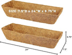 4 Pack 24 Inch Trough Coconut Liners for Window Box Deck Planter Natural Coco Fiber Replacement Liner for Outdoor Plants Rectangular Coir Planters for Porch Balcony Garden Decor