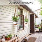 Macrame Plant Hanger - Fits 6 to 15 inches Pots for Indoor Outdoor, 43 Inch, Set of 2, Brown (POTS NOT Included)