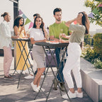 VINGLI 24" Plastic Folding Round Table Bar Height, HDPE Matrial with Gray Metal Finish, High Top Table for Outdoor Party, Cafes, Restaurants, Backyard, Dining Room, Wedding Event,1 Pack, Black