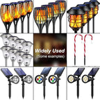 Metal Stakes Solar Lights Replacement Spike - Outdoor Ground Stake for Backyard Garden Lights Landscape Yard Pathway Patio Lamps Pole (Metal-12 Pack)- 0.78x5.36 inches
