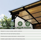Aoxun 14'x 10' Premium Gazebo with Aluminum Top Frame & Polycarbonate Panel, Wall Mounted Gazebos Pergola, Outdoor Patio Lean to Gazebo, Awnings with Sloped Roof, for Backyard, Porch, Deck