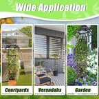 Garden Trellis for Climbing Plants Outdoor, 65 Inch Mushroom Top Trellis for Climbing Plants, Plant Trellis Support for Potted Plants Climbing Vine Rose Clematis Vegetable Trellis, 2 Pack