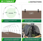 Garden Hoops for Raised Beds- Rust Free Fiberglass Frame Plant Hoops with Support Bases -Greenhouse Hoops Grow Tunnel , 72pcs，Vanilla