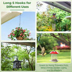 Large Garden S Hooks, 16 Inches Long Plant Hangers Outdoor, Metal Plant Hooks for Hanging Planters, Flower Baskets, Pots, Bird Feeders and Festival Decorations (SSL6)