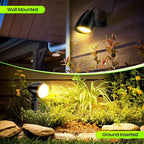 ZZXX 20W Outdoor Spotlight LED Landscape Lighting 120V Pathway Lights IP66 Waterproof Aluminum Yard Spot Lights 1880LM 2700K Warm White Landscape Spotlights with US 3-Plug in (2 Pack)
