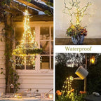 ZNYCYE 1 Pack Battery Operated Fairy Lights with Timer, Waterproof Waterfall Flash Lights 8 Modes 10 Strands 200 LEDs Hanging Vine String Lights with Remote for Outdoor DIY Watering Can Lights
