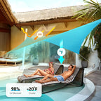 Quictent 12x16ft 185G HDPE Rectangle Sun Shade Sail Canopy 98% UV Block Outdoor Patio Garden with Hardware Kit (Turquoise)