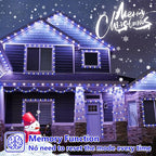 String Lights 200 LED 66 ft Outdoor Waterproof, Blue and White
