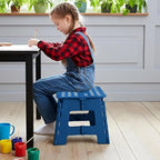 Utopia Home Folding Step Stool with Handle – 9 Inch Anti Slip Collapsible Stool – Holds Up to 300 lbs – Sturdy Plastic Step Stool Foldable for Kitchen, Bathroom and Home Use (2-Pack, Blue)
