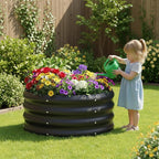 2-Pack 2x1ft Galvanized Raised Garden Bed, Outdoor Planter Bed, Metal Planter Box for Gardening and Planting,Black