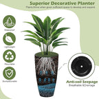 2 Packs 21 inch Tall Planter, Indoor Outdoor Round Planter for Porch, Large Plant Pot with Drainage Hole for Home Garden Front Door, Modern Decorative Pots for Plants (Dark Gray)