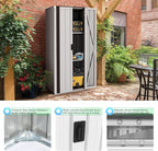 AECOJOY Outdoor Storage Cabinet Waterproof with Adjustable Shelves, Vertical Tall Outdoor Cabinet Weatherproof, Garden Sheds & Outdoor Storage Clearance Cabinet Storage for Outside in White