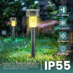 GIGALUMI 24 Pack Solar Path Lights Outdoor,Solar Lights Outdoor Waterproof,Stainless Steel LED Landscape Lighting,Solar Garden Lights for Driveway,Pathway,Patio,Yard