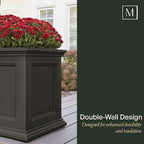 Mayne 5825W Fairfield Patio Planter, White, 20-Inch