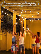 Govee Smart Outdoor String Lights H7029, 24ft RGBIC Outdoor Lights with 8 Dimmable LED Bulbs, IP65 Waterproof, Color Changing Warm White Lights with 47 Scene Modes for Patio, Backyard, App Control