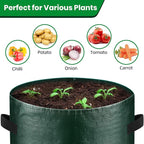 6 Pack Potato Grow Bags, 10 Gallon Planting Bags Durable PE Vegetable Planter with Flap and Handles Large Garden Pot Tall Potato Growing Containers for Vegetables, Fruits and More