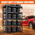 71"H-35"W Metal Garage Shelving-2050LBS 5 Tier Storage Shelves,Adjustable Heavy Duty Shelving Unit and Storage Large Rack,Utility Steel Shelf For Shop Warehouse Industrial Pantry Basement 71"x35"x16"