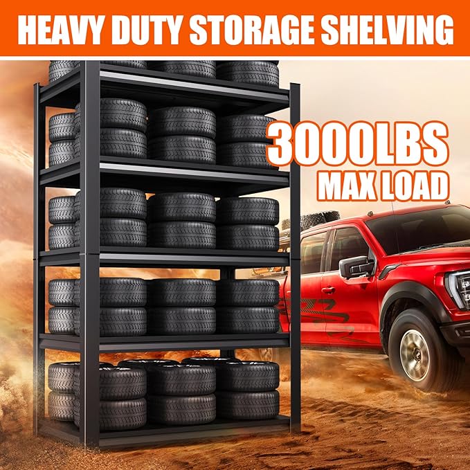 71"H-35"W Metal Garage Shelving-2050LBS 5 Tier Storage Shelves,Adjustable Heavy Duty Shelving Unit and Storage Large Rack,Utility Steel Shelf For Shop Warehouse Industrial Pantry Basement 71"x35"x16"
