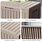 80 Gallon Waterproof Resin Deck Box, UV Resistant Outdoor Storage - Image 5