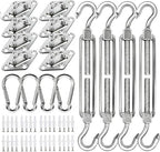 YOFIT 80 Pcs Shade Sail Hardware Kit 6 inch for Triangle Rectangle Sun Shade Sail Installation, 304 Grade Stainless for Garden Outdoors