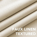 H.VERSAILTEX Linen Curtains 100% Blackout Curtains for Bedroom 102 inch Long Full Light Blocking Nature Linen Blended Window Curtains for Living Room Nickel Grommet (2 Panels, Bleached Sand)
