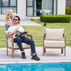 Patio Furniture Set, 4 Pieces Outdoor Furniture Patio Conversation Set with Washable Thick Cushions, Outdoor Couch Patio Sofa Set for Balcony, Porch, Backyard, Beige