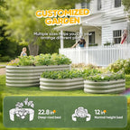 KING BIRD Raised Garden Bed Kit 2025 Upgraded Quick-Setup Galvanized Planter Garden Box Outdoor for Gardening, Vegetables, Flowers, 74x36x12 in, Olive Green