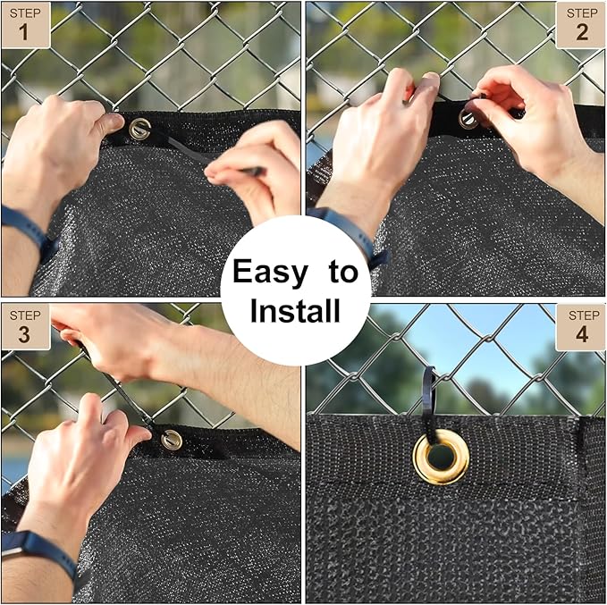 UPGRADE Privacy Fence Screen 3'x28' Dark Grey Outdoor 90% Visibility Blockage 170 GSM Mesh Shade Cover Panels for Backyard,Balcony,Home Decoration with Zip Ties,Customized Avaliable